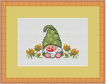 Lovely Garden Gnome Cross Stitch Pattern