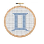 Gemini Zodiac Sign Cross Stitch Pattern.