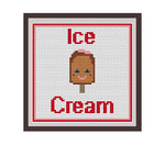 Happy Ice Cream Cross Stitch Pattern.