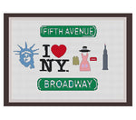 I Love NY Cross Stitch Pattern. PDF Pattern.