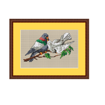 Kissing Pigeons Cross Stitch Pattern. Cross Stitch PDF Pattern.