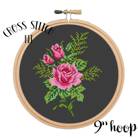Pink Rose Cross Stitch Kit, Hobby Lobby