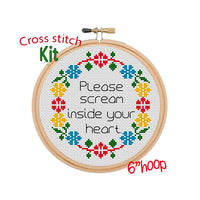 Subversive Cross Stitch Kit. Adult Starter Cross Stitch Kit for