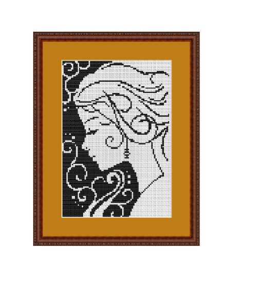 Pretty Woman Cross Stitch Pattern. PDF Pattern.