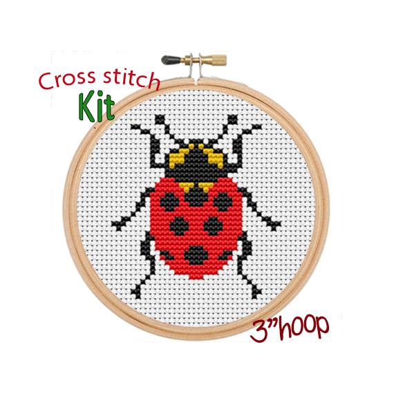Lot of 9 small Cross Stitch Kits ~ Lady bug, friends, daughter, Sew Happy,  bird