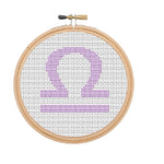 Libra Zodiac Sign Cross Stitch Pattern.