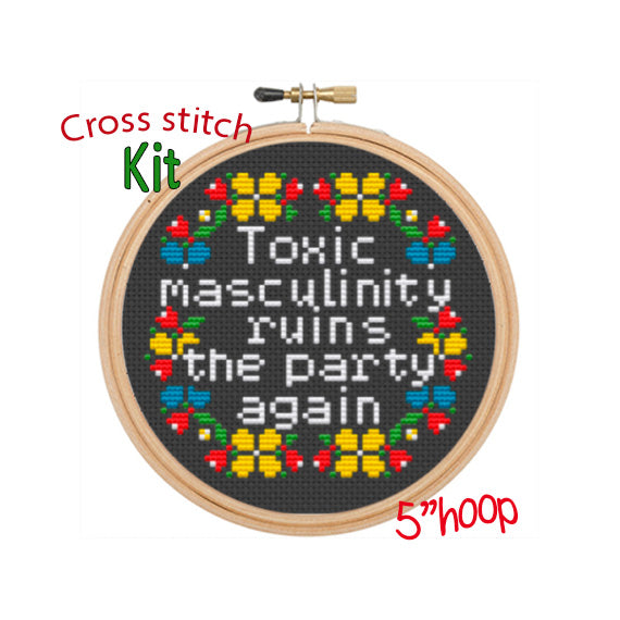 Don't Make It Weird Funny, Modern Counted Cross Stitch Kit – Spot