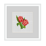 Red Tulips Cross Stitch Pattern.